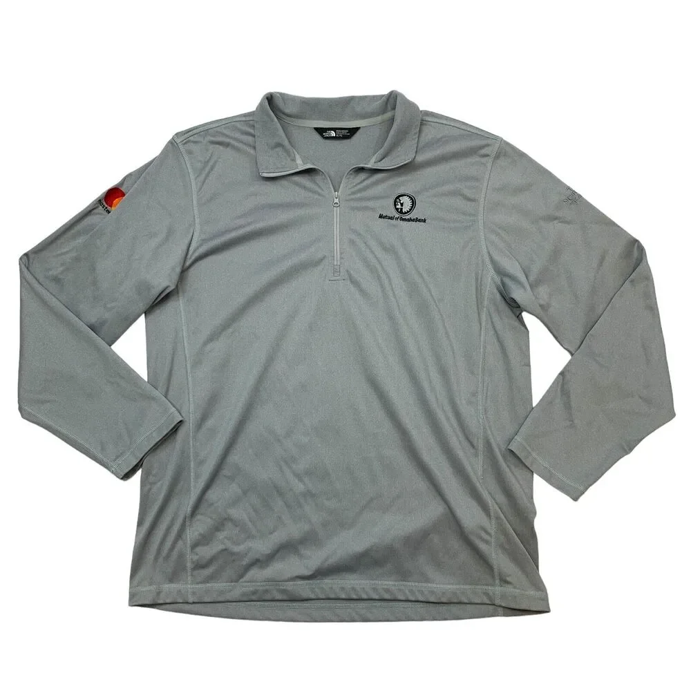 The North Face Fleece Mens XL Extra Large Ash Gray 1/4 Zip Tech Lightweight Top